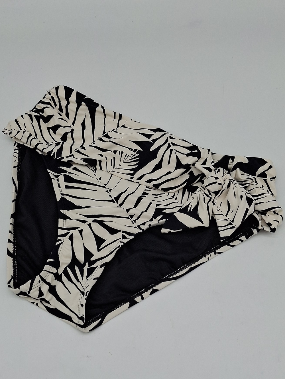 BLEU Rod Beattie Urban Oasis Draped High Waist Bikini Bottom Black White 6